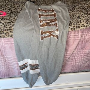 Size small grey bling vs pink sweatpants